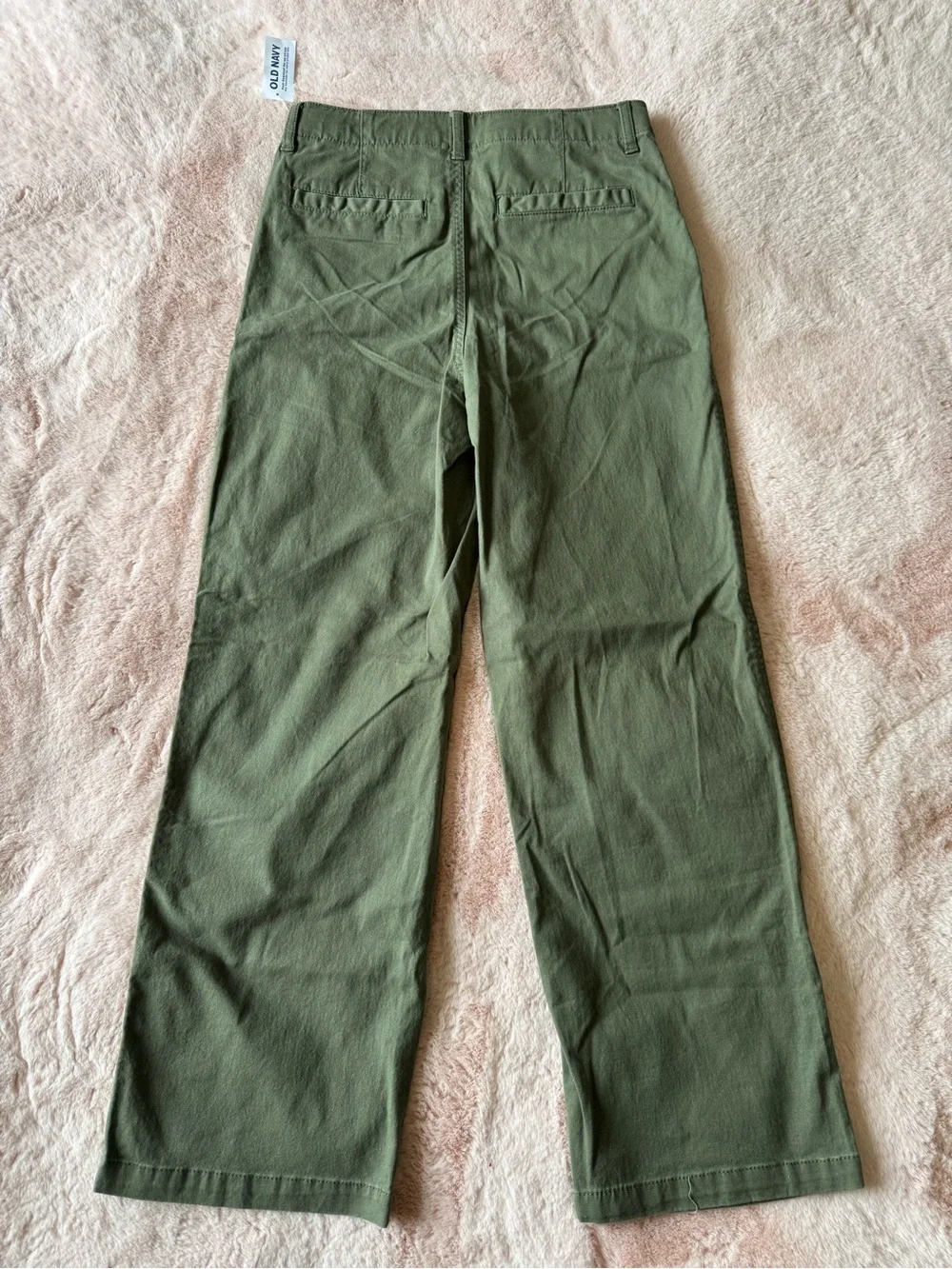 NWT Old Navy Girls Olive Green Baggy Leg Pants Size 12